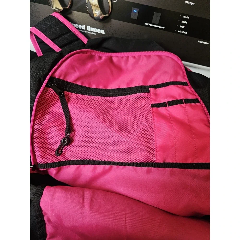 Adidas Foundation Black Pink  18 in Backpack School Laptop Bookbag Daypack - Picture 5 of 6